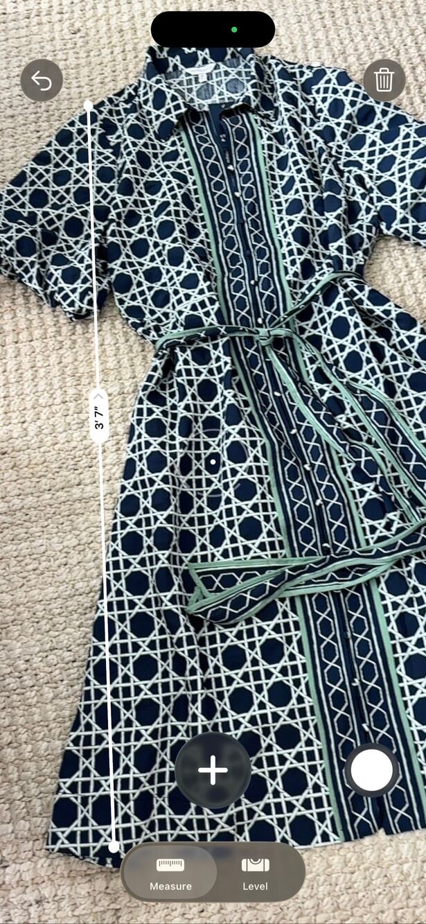 NWT Crown & Ivy Navy Geometric Belted Shirt Dress Midi Coastal Preppy Tuckernuck - Picture 6 of 10